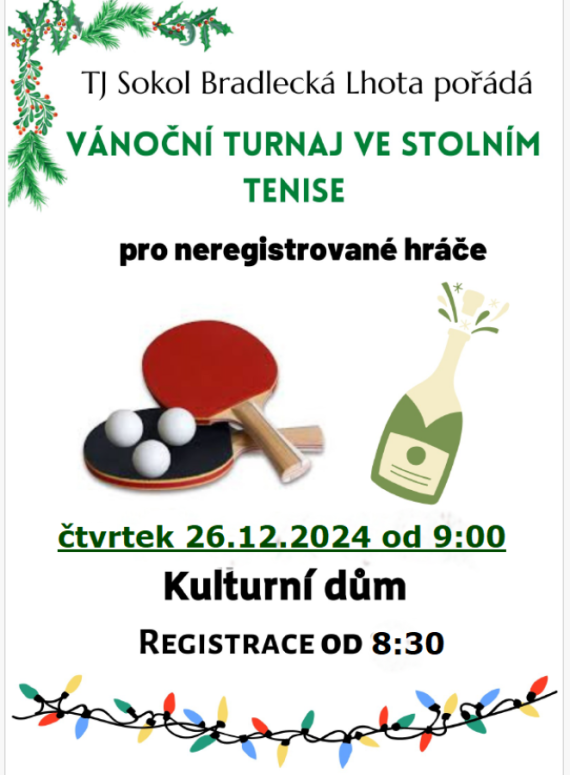 Vánoční turnaj ve stolním tenise